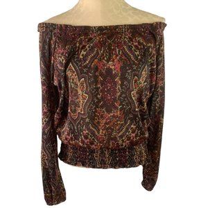 Medium Apt 9 Women's Off Shoulder Banded Hem Lightweight Sweater Jewel Tones